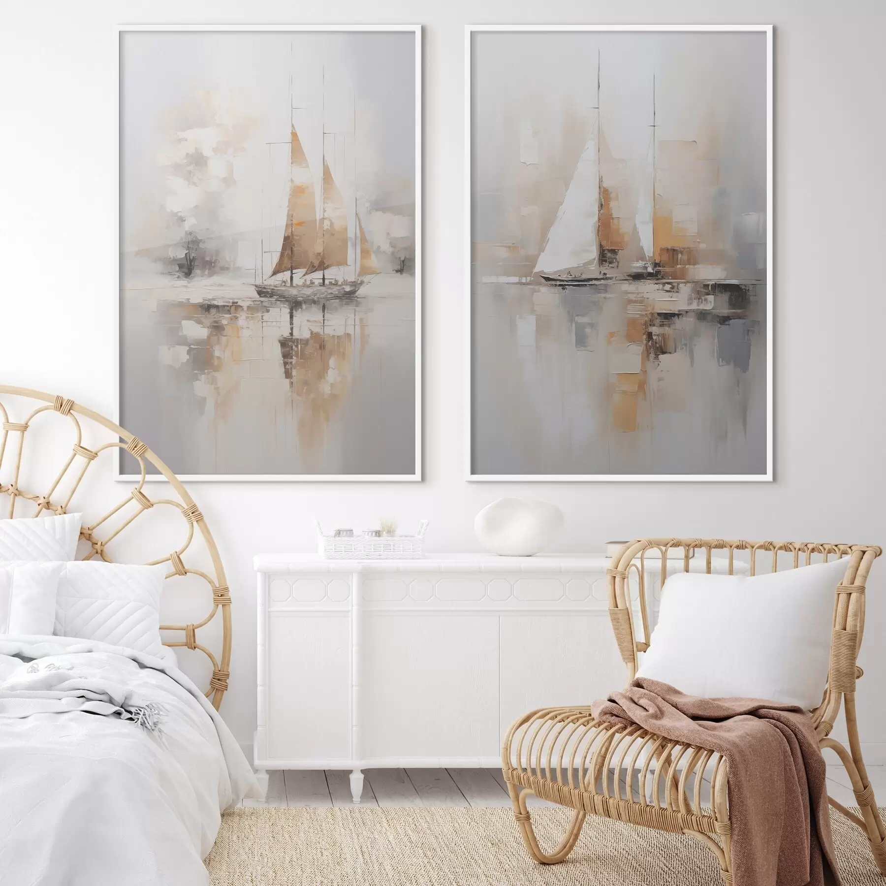 Papier peint Peinture imitation voilier d00948