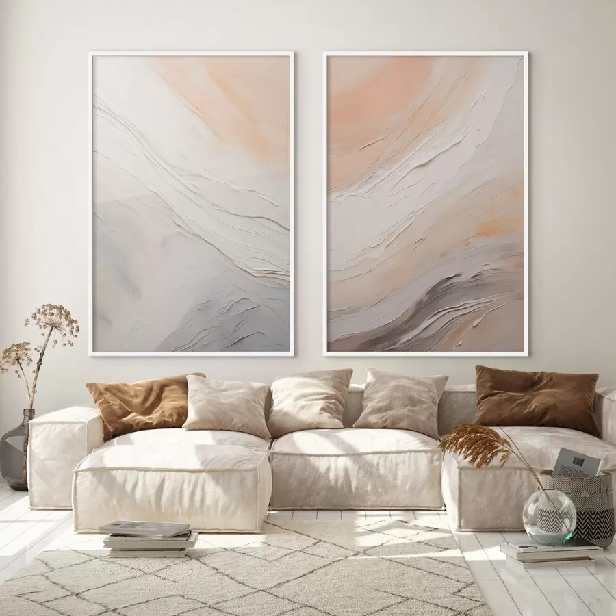 Papier peint Textures neutres en plâtre avec couches en relief fluides d00971