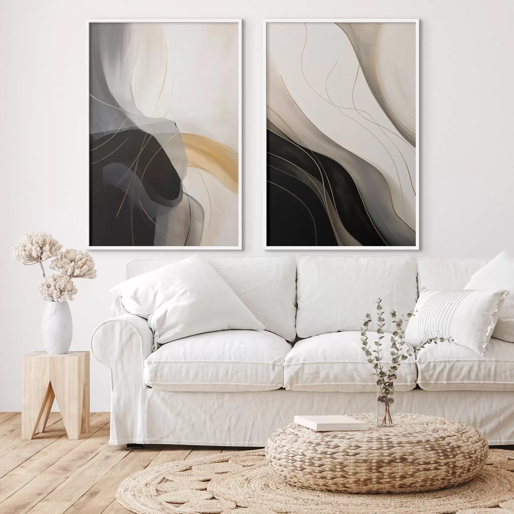 Papier peint Courbes monochromes avec fins filaments métalliques d00972