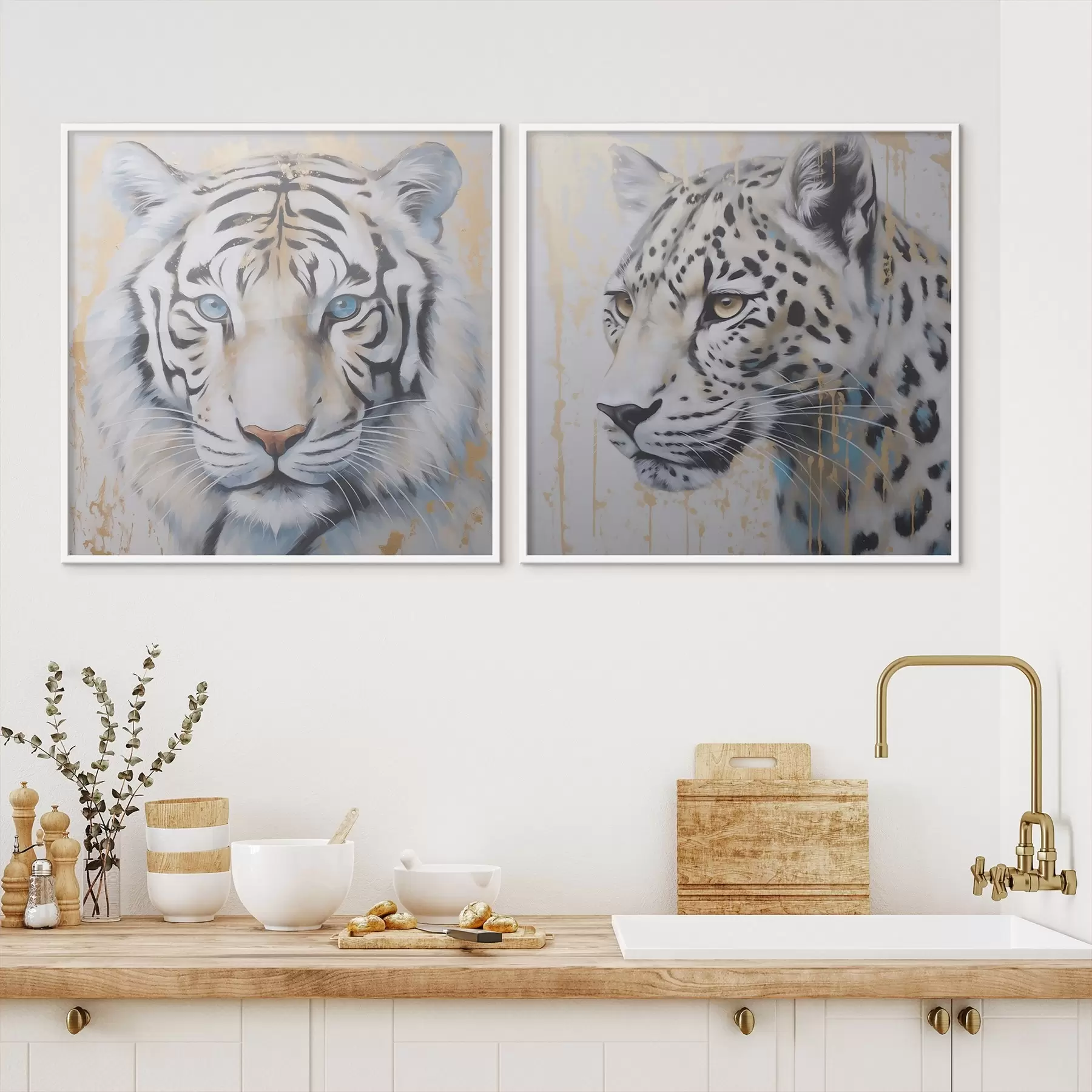 Papier peint Tigre et léopard d00995
