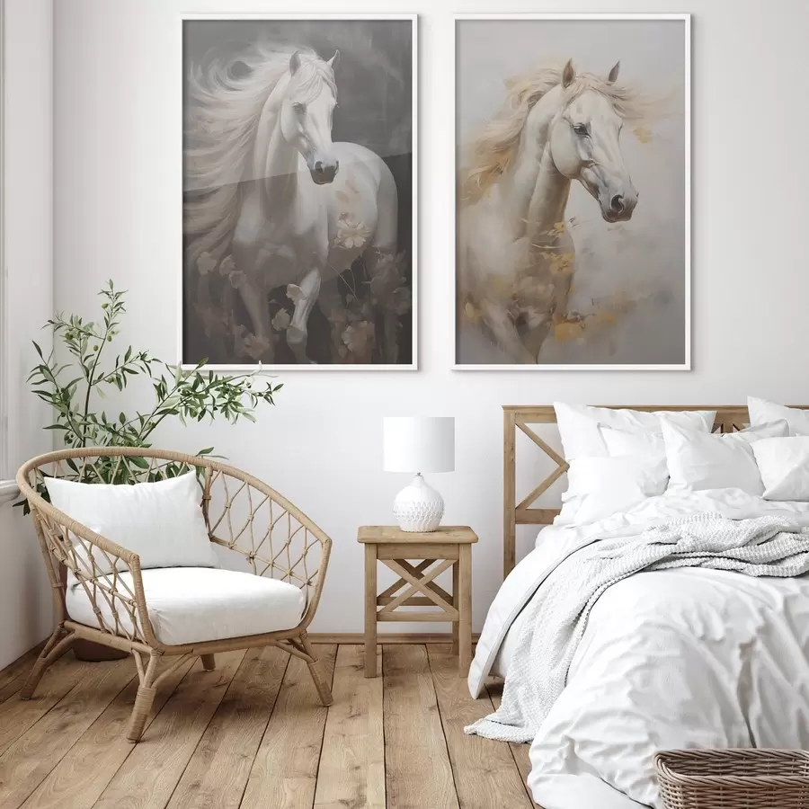 Papier peint Imitation de peinture par un cheval d01000