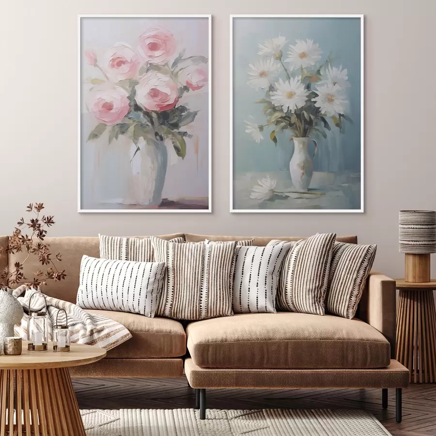 Papier peint Fleurs dans un vase, peinture imitation d01027