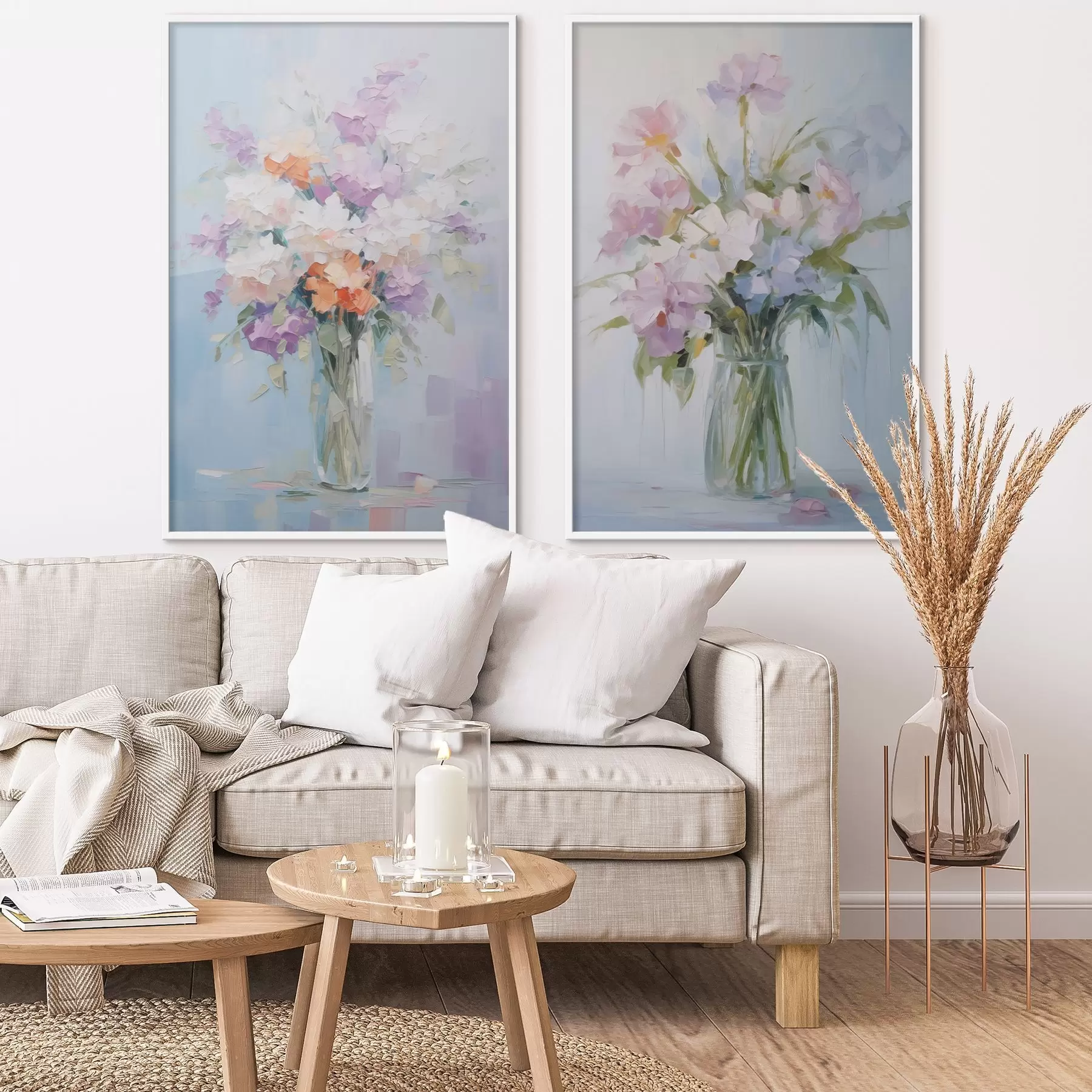 Papier peint Bouquet dans un vase imitation peinture d01031