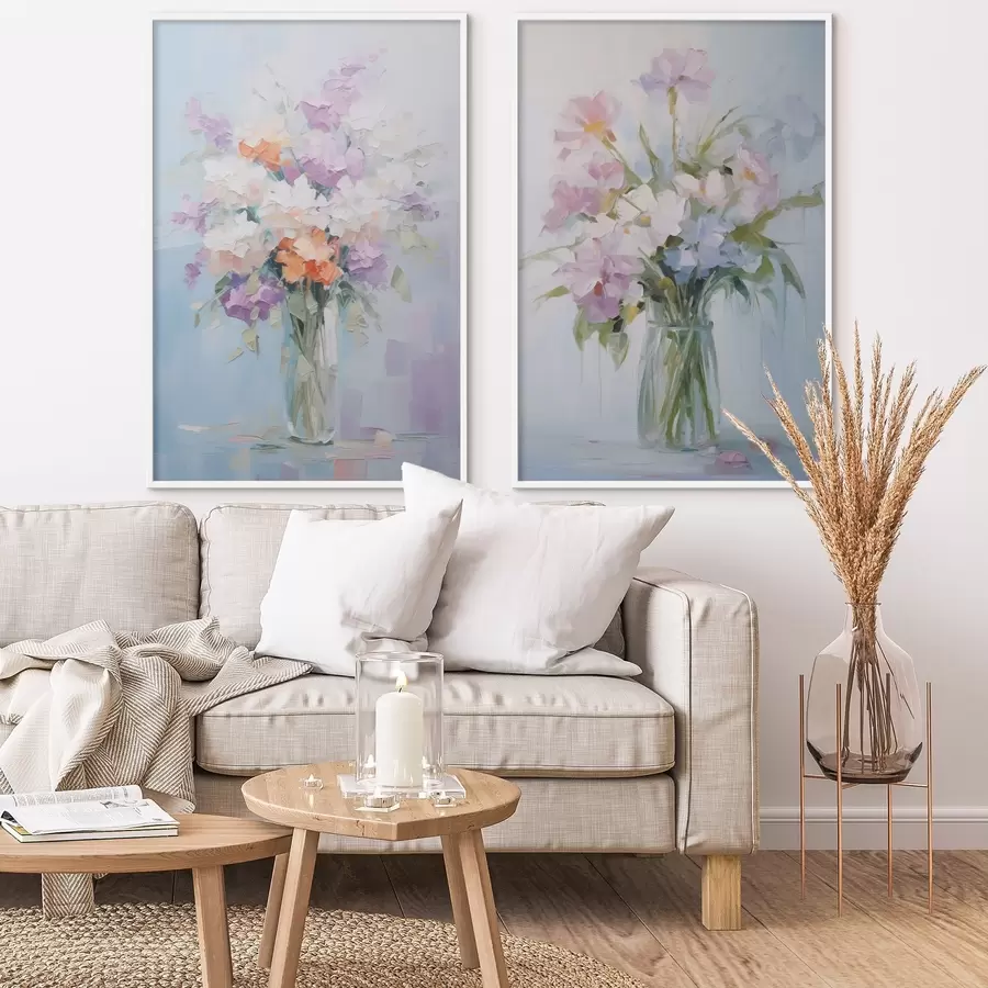 Papier peint Bouquet dans un vase imitation peinture d01031