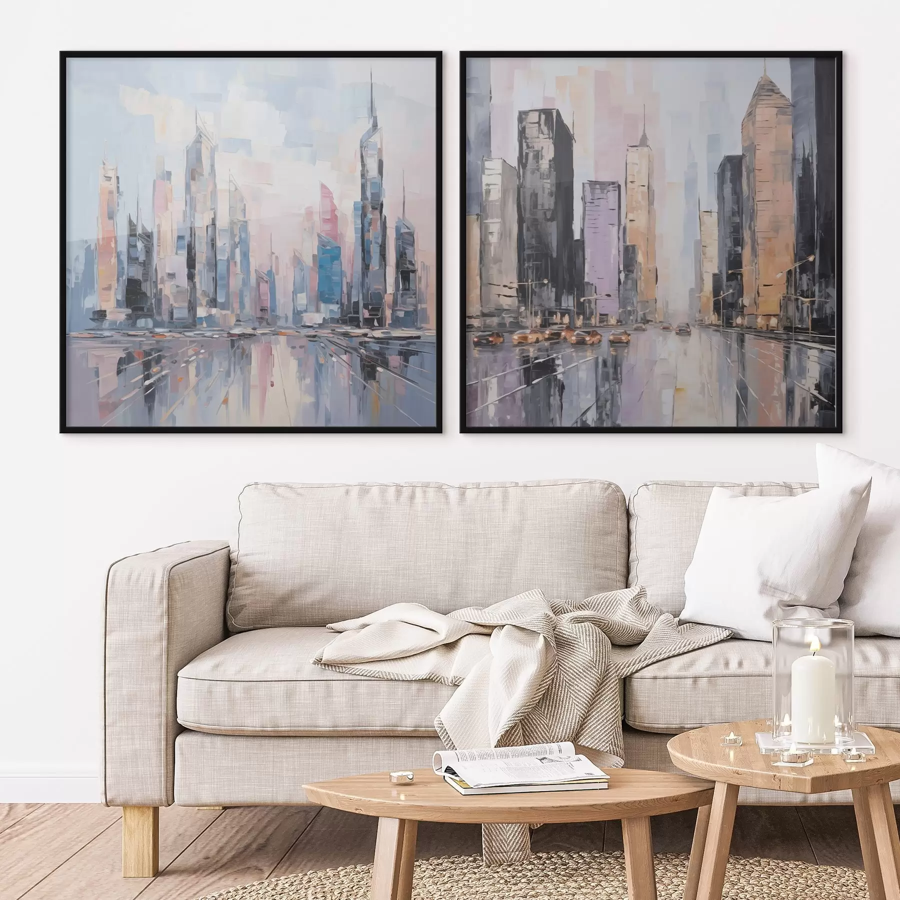 Papier peint Imitation abstraite d'une ville dans la peinture d01032