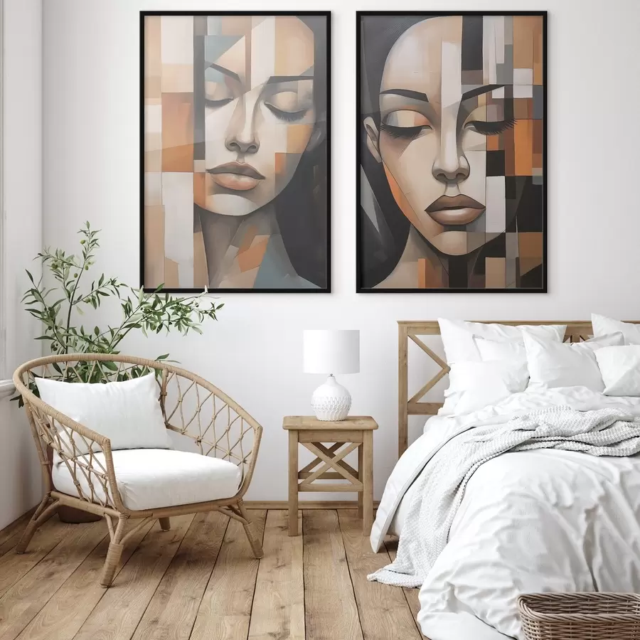 Papier peint Portrait cubiste d'une femme d01023