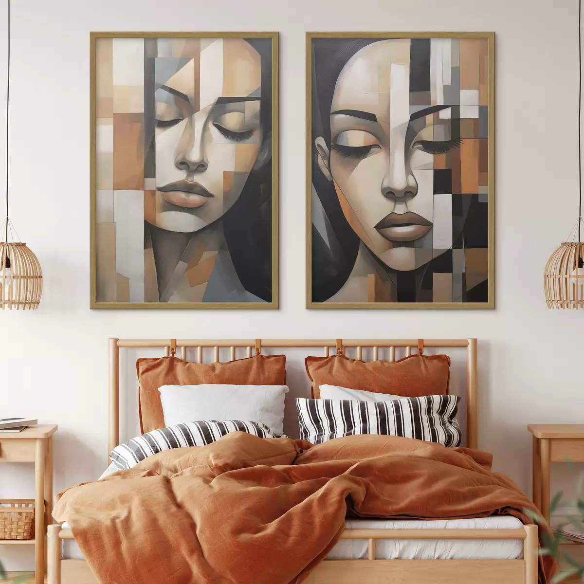 Poster Portrait cubiste d'une femme d01023