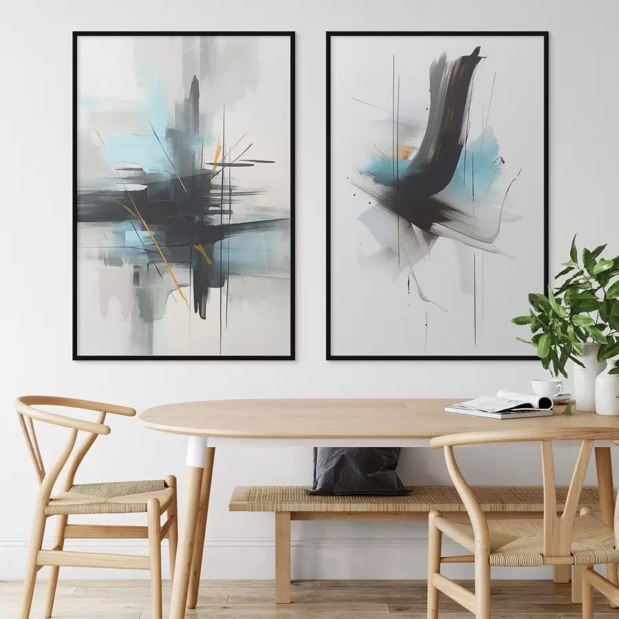 Papier peint Abstraction avec imitation d'éclaboussures et de coups de pinceau d01037