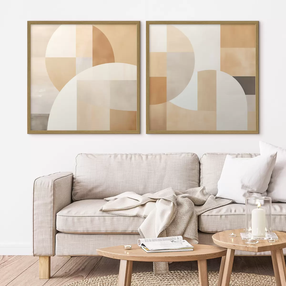 Poster Composition avec de grandes formes et des blocs de couleurs douces d00986