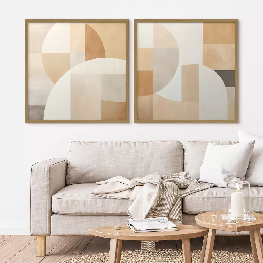 Papier peint Composition avec de grandes formes et des blocs de couleurs douces d00986