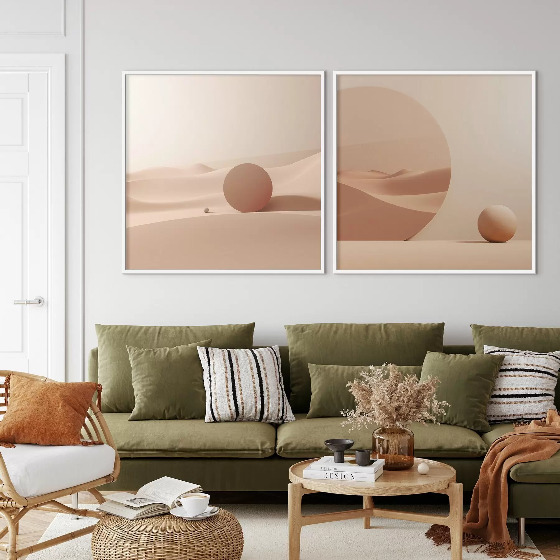 Papier peint Composition avec des espaces calmes et une forme géométrique d00990