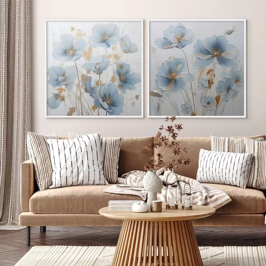 Papier peint Fleurs délicates imitation peinture d01044