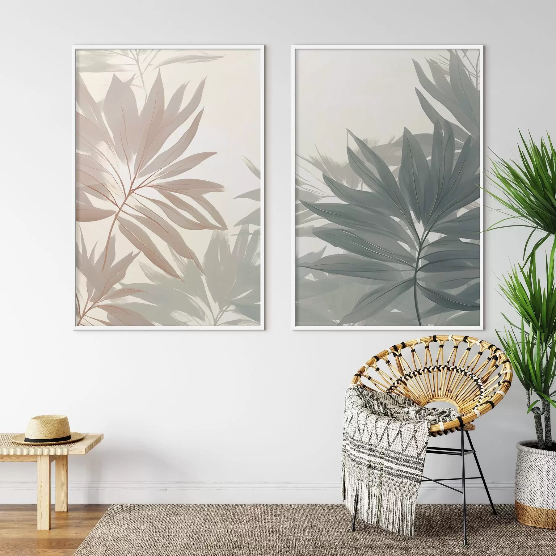 Papier peint Feuilles tropicales d01060