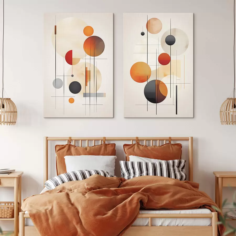 Tableau Abstraction géométrique avec des sphères m01103