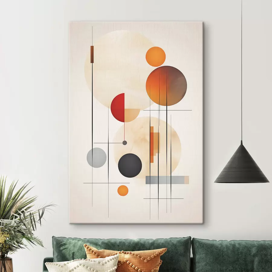 Tableau Abstraction géométrique avec des sphères s46976