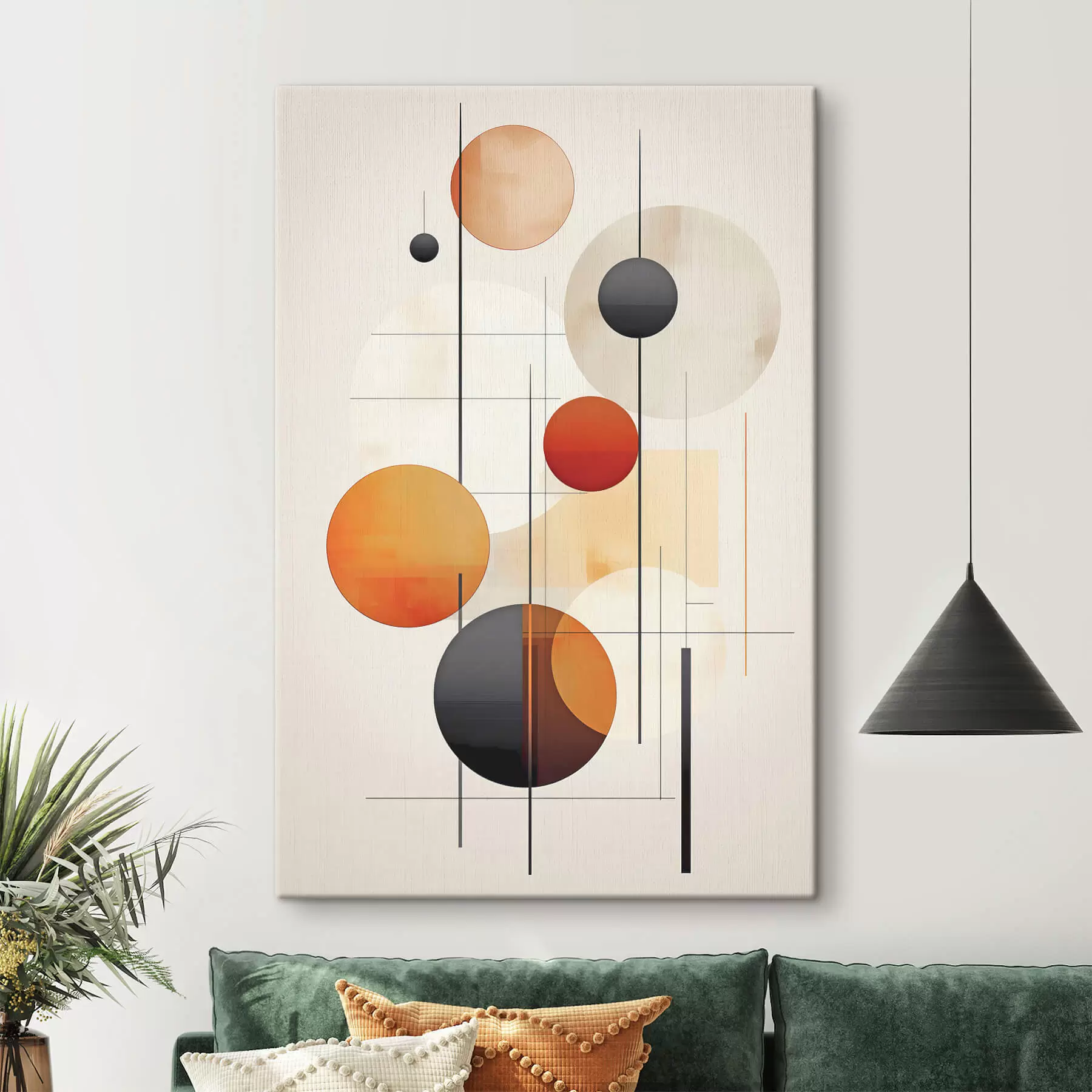 Tableau Abstraction géométrique avec des sphères s46977