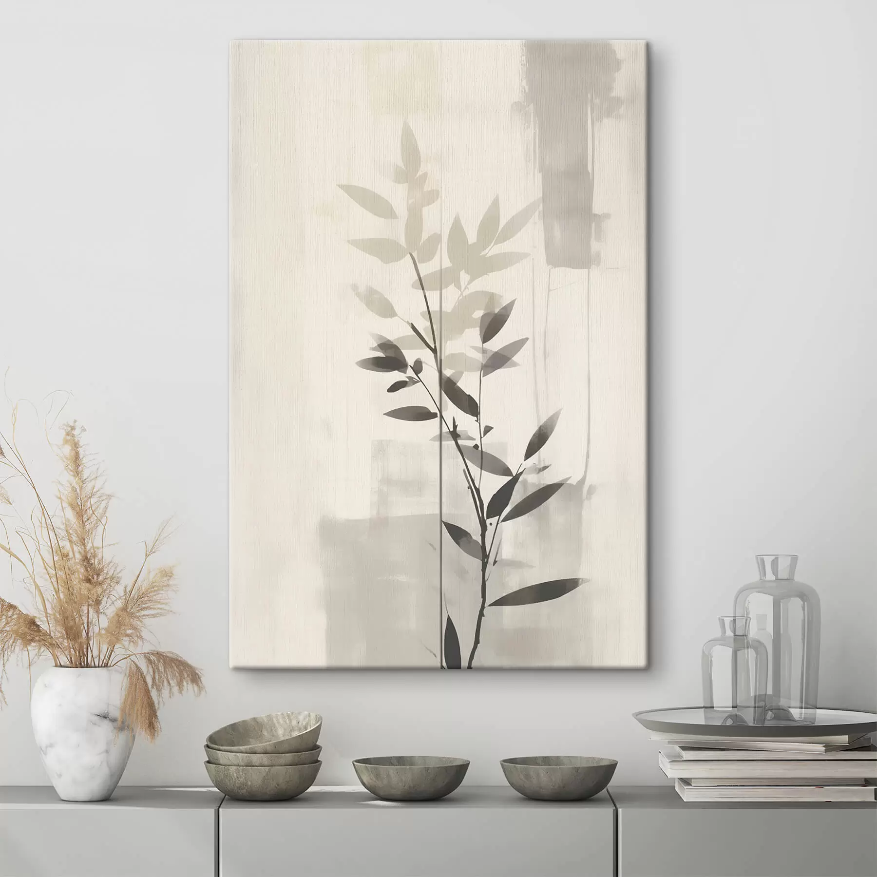 Tableau Branches de feuilles abstraites s47102