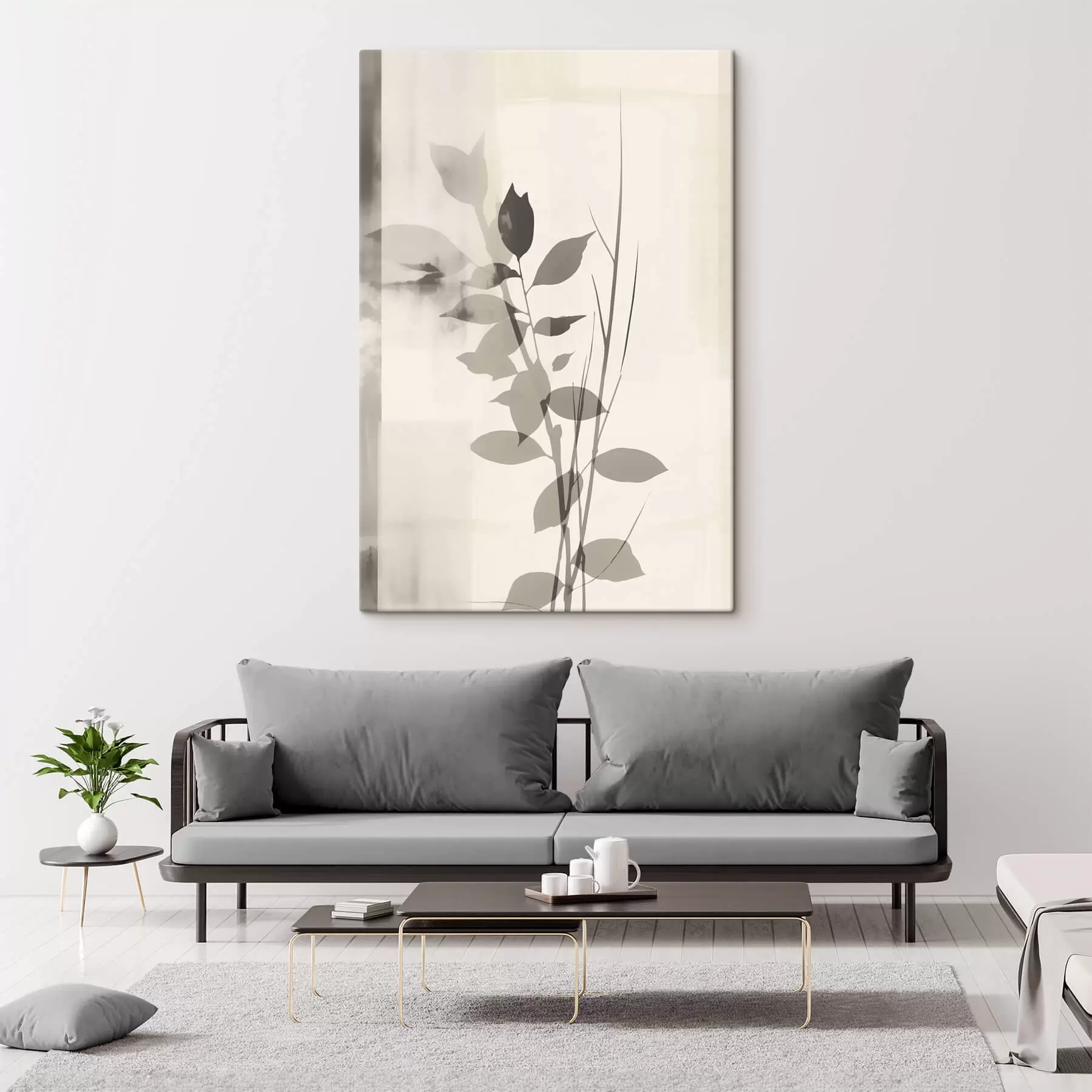 Tableau Branches de feuilles abstraites s47103