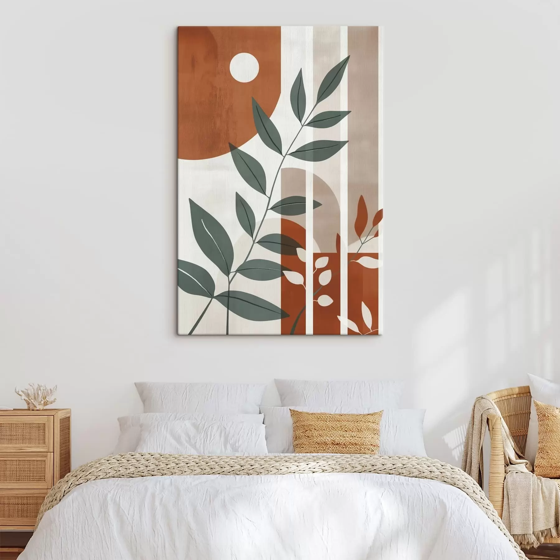 Tableau Abstraction avec des branches de feuilles s47247