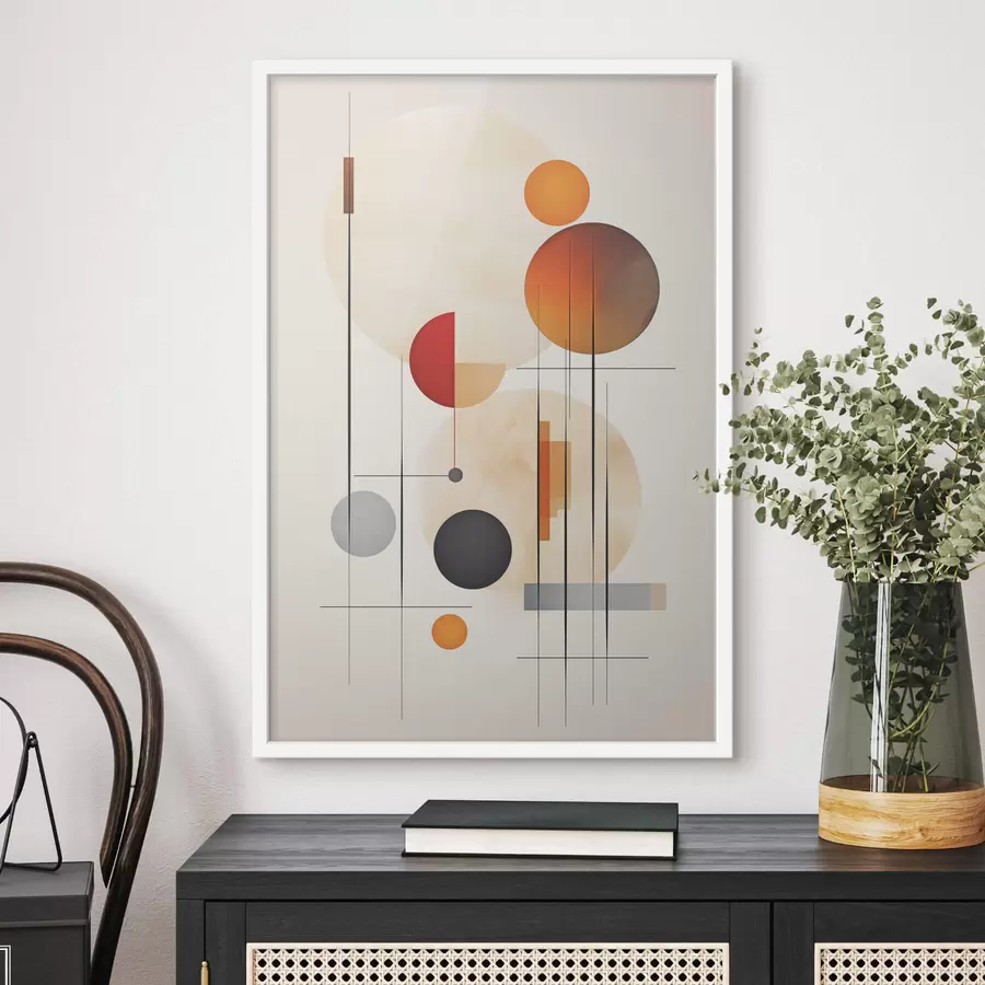 Papier peint Abstraction géométrique avec des sphères f46976