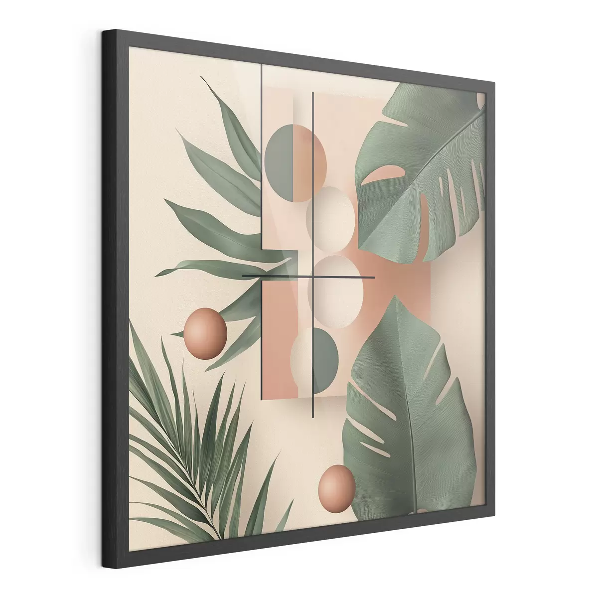 Poster Abstraction avec de grandes feuilles tropicales f47099
