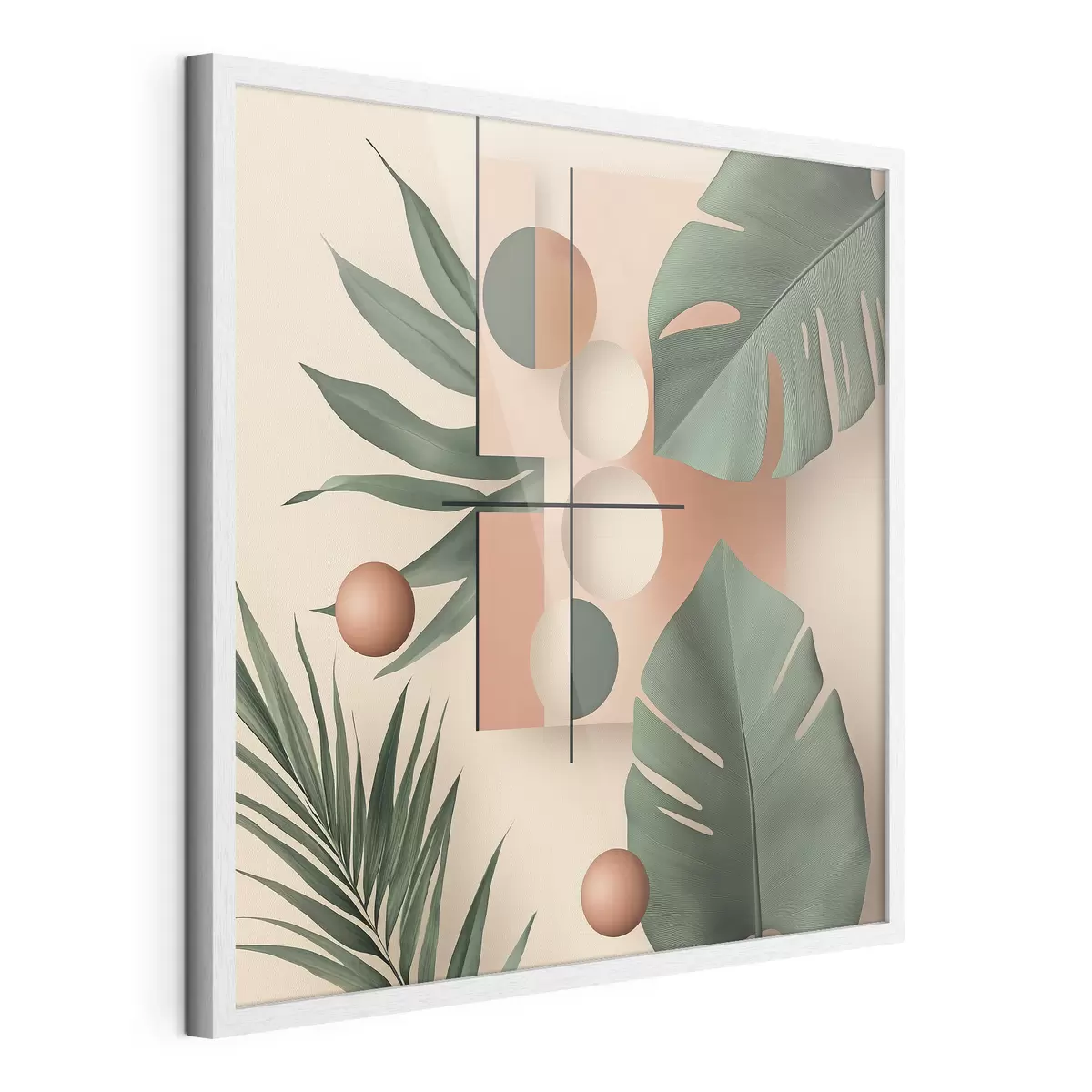 Poster Abstraction avec de grandes feuilles tropicales f47099