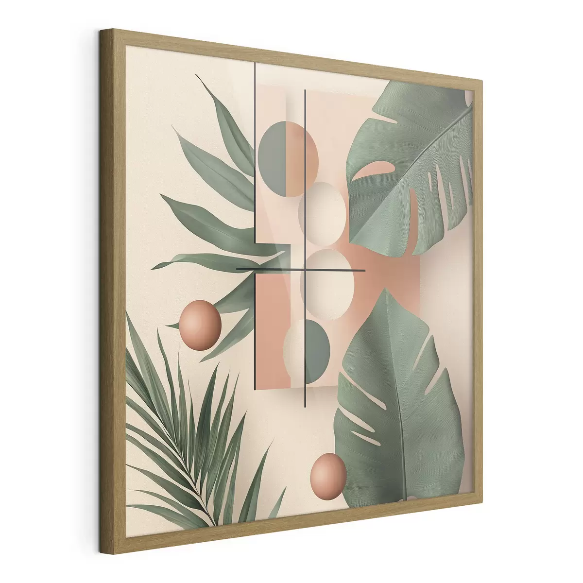 Poster Abstraction avec de grandes feuilles tropicales f47099