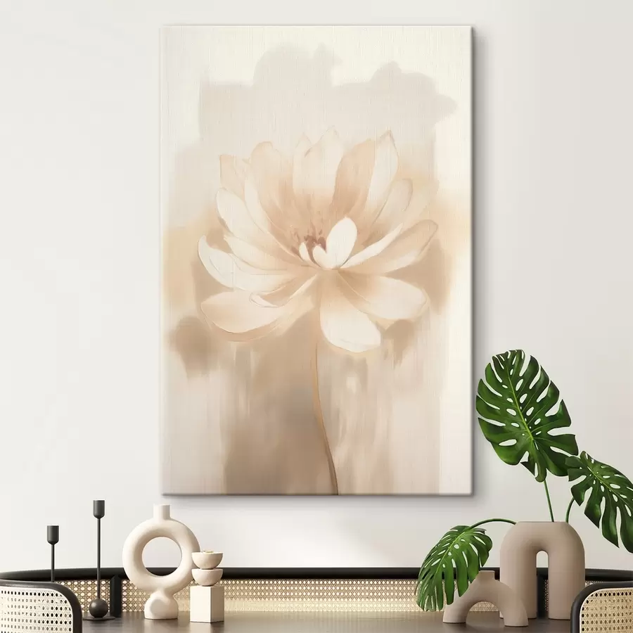 Tableau Lotus avec des ombres délicates et un arrière-plan flou dans un style d'affiche artistique s46937