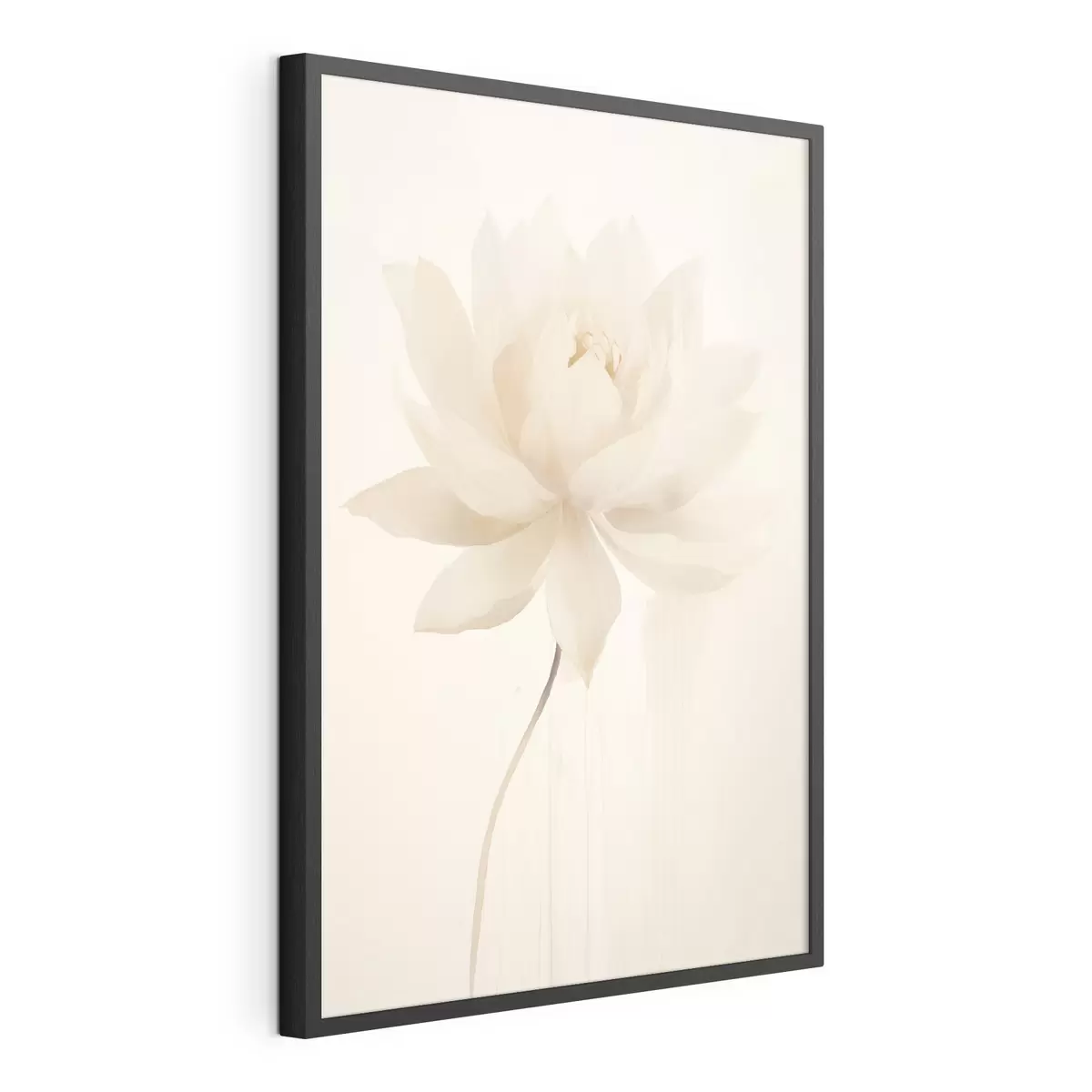 Poster Délicat lotus blanc sur fond clair dans un style minimaliste f46936