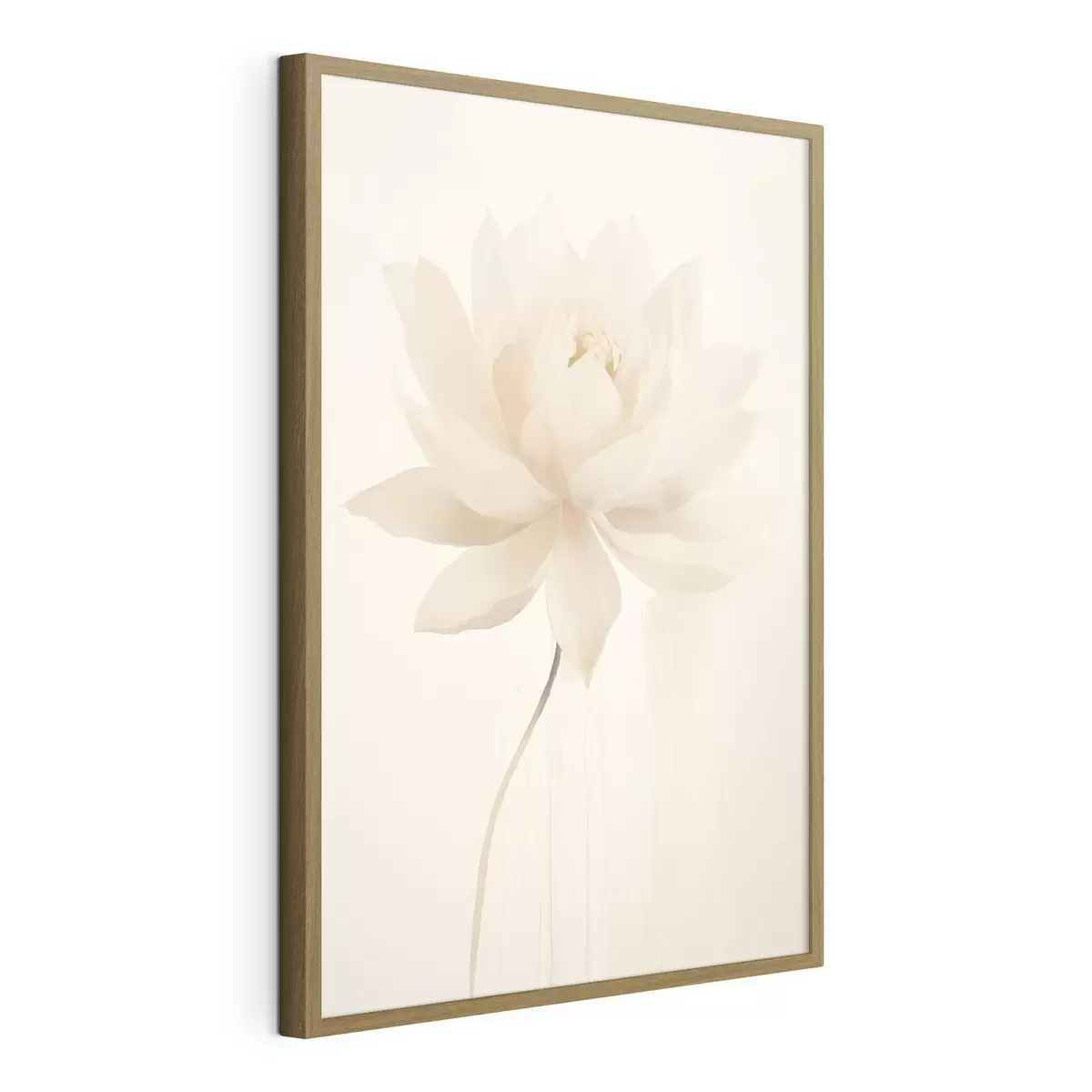 Poster Délicat lotus blanc sur fond clair dans un style minimaliste f46936