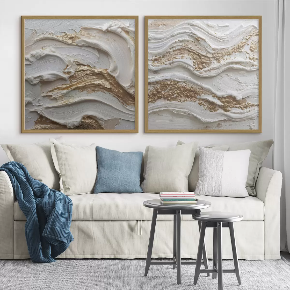 Poster Abstraction volumétrique avec des traits blancs et jaunes d00742