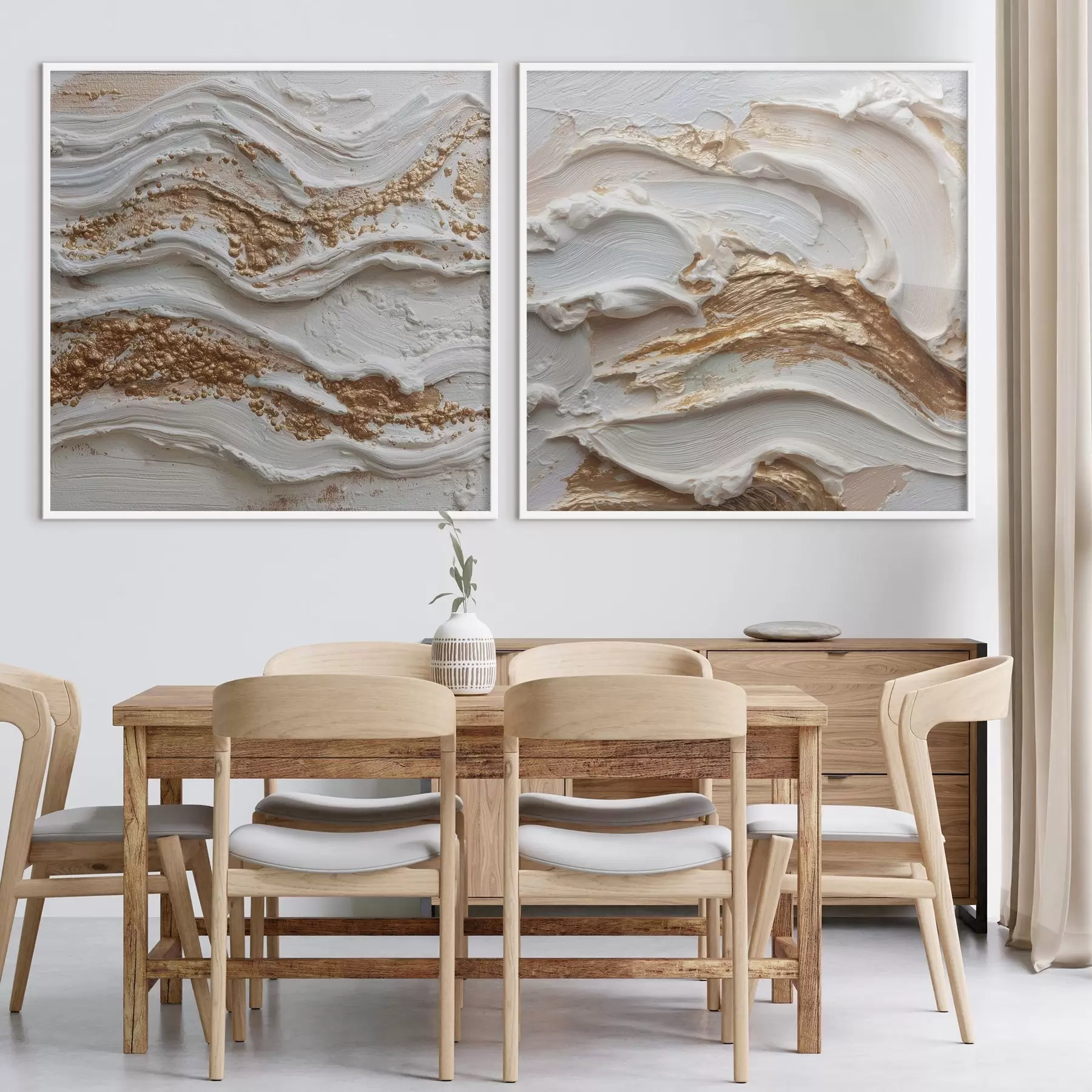 Papier peint Abstraction volumétrique avec des traits blancs et jaunes d00742