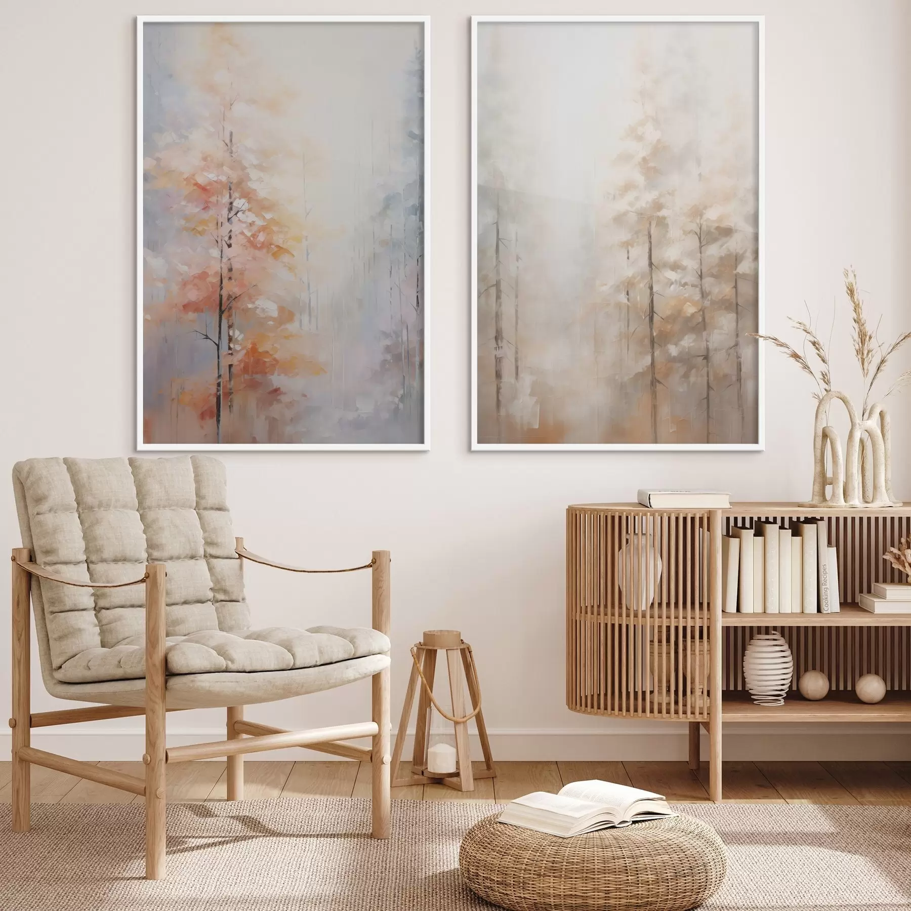 Papier peint Peinture imitant une forêt en automne d00833