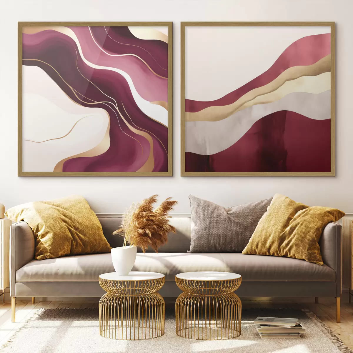 Poster Abstraction ondulée, nuances riches d00903