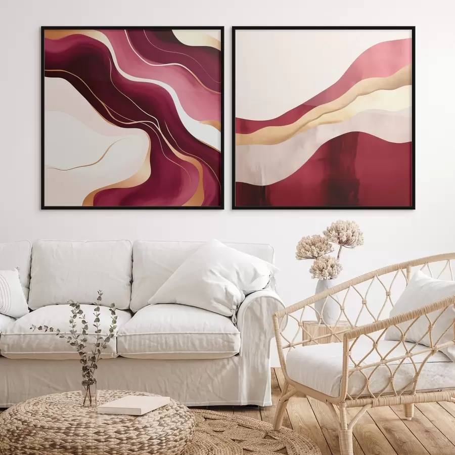 Papier peint Abstraction ondulée, nuances riches d00903
