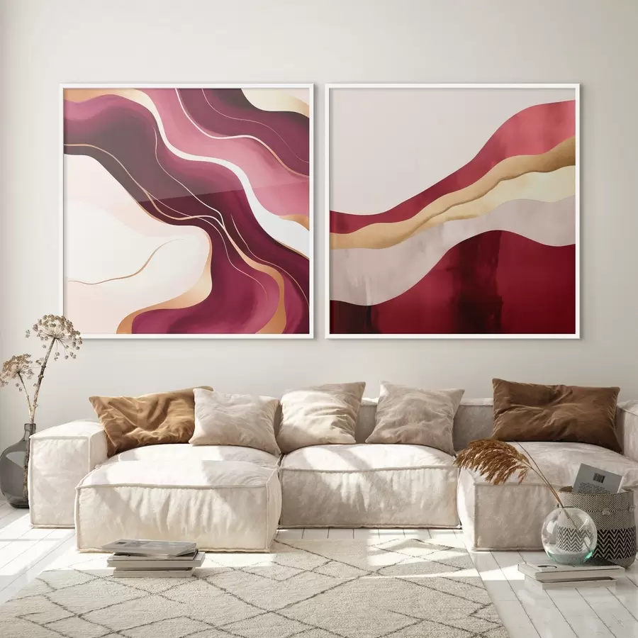 Papier peint Abstraction ondulée, nuances riches d00903