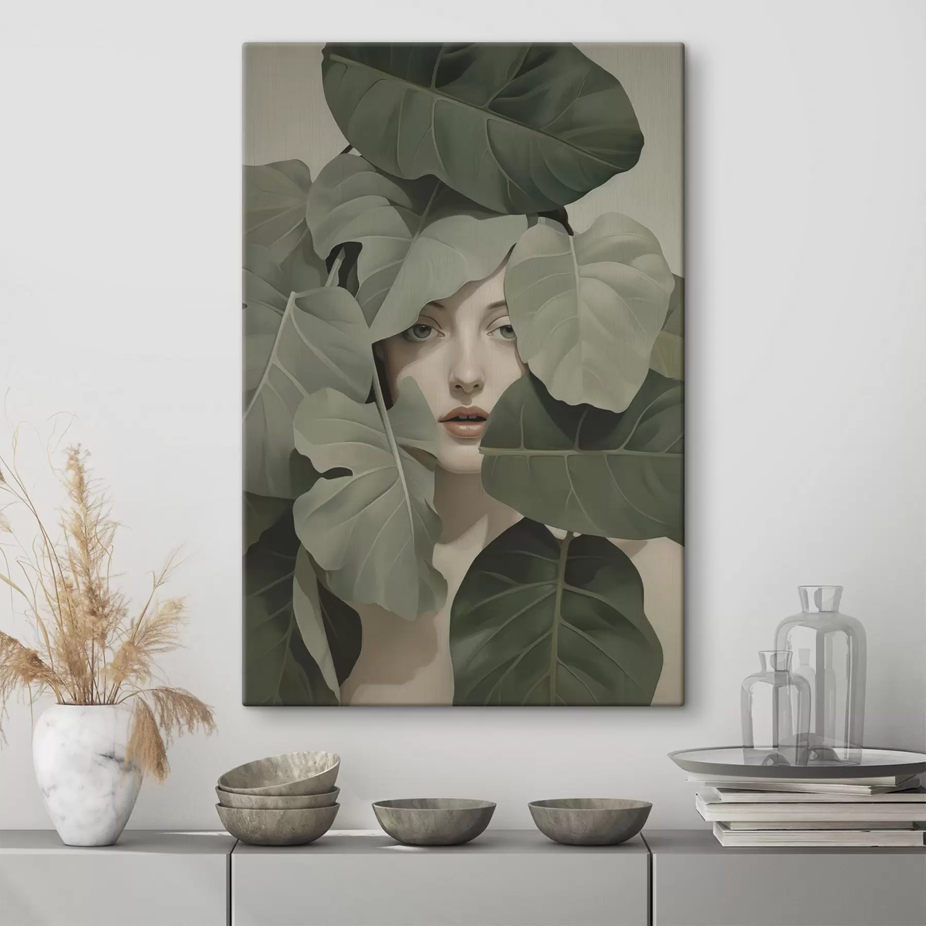 Tableau Portrait d'une jeune fille dans le feuillage s47331