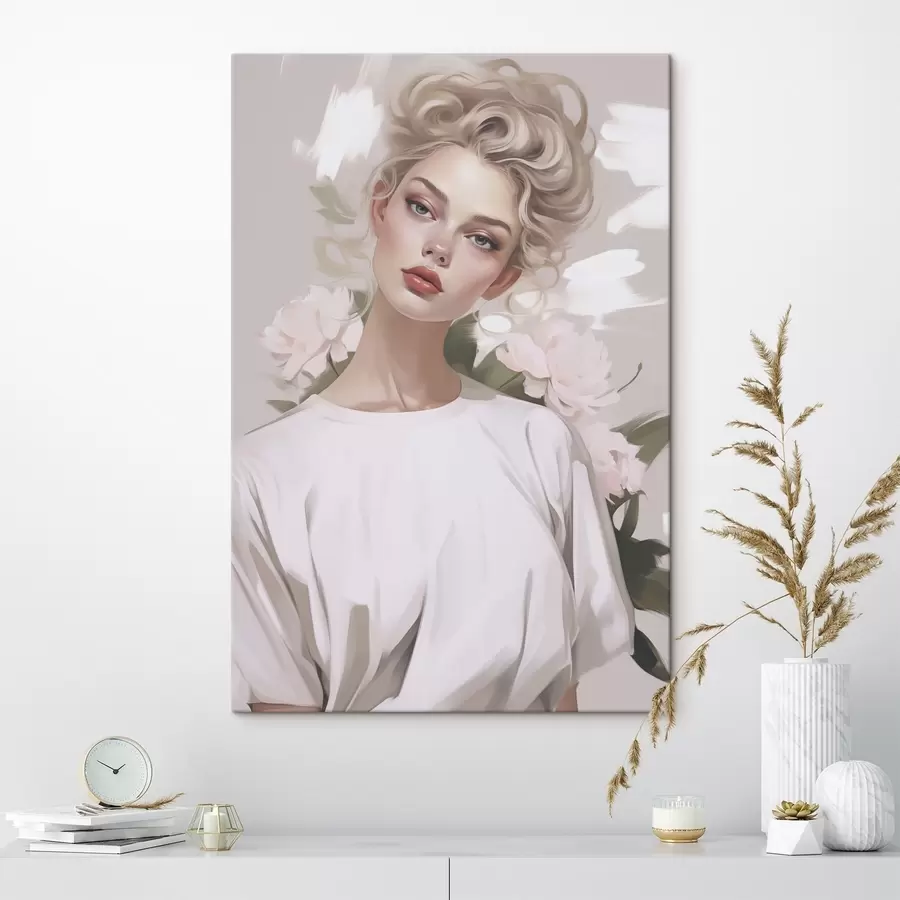 Tableau Portrait d'une fille en t-shirt s47340