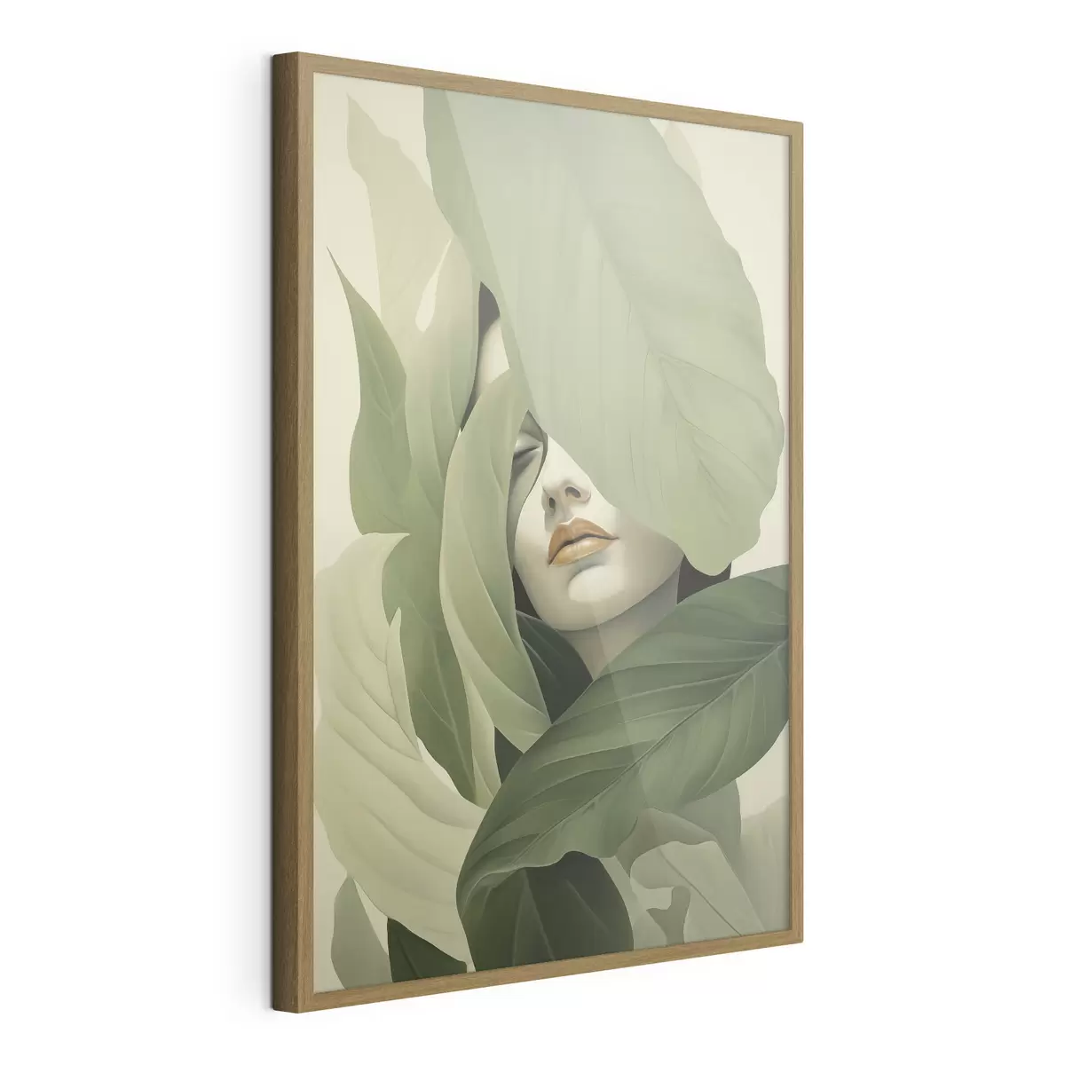 Poster Portrait surréaliste d'une jeune fille dans le feuillage f47332