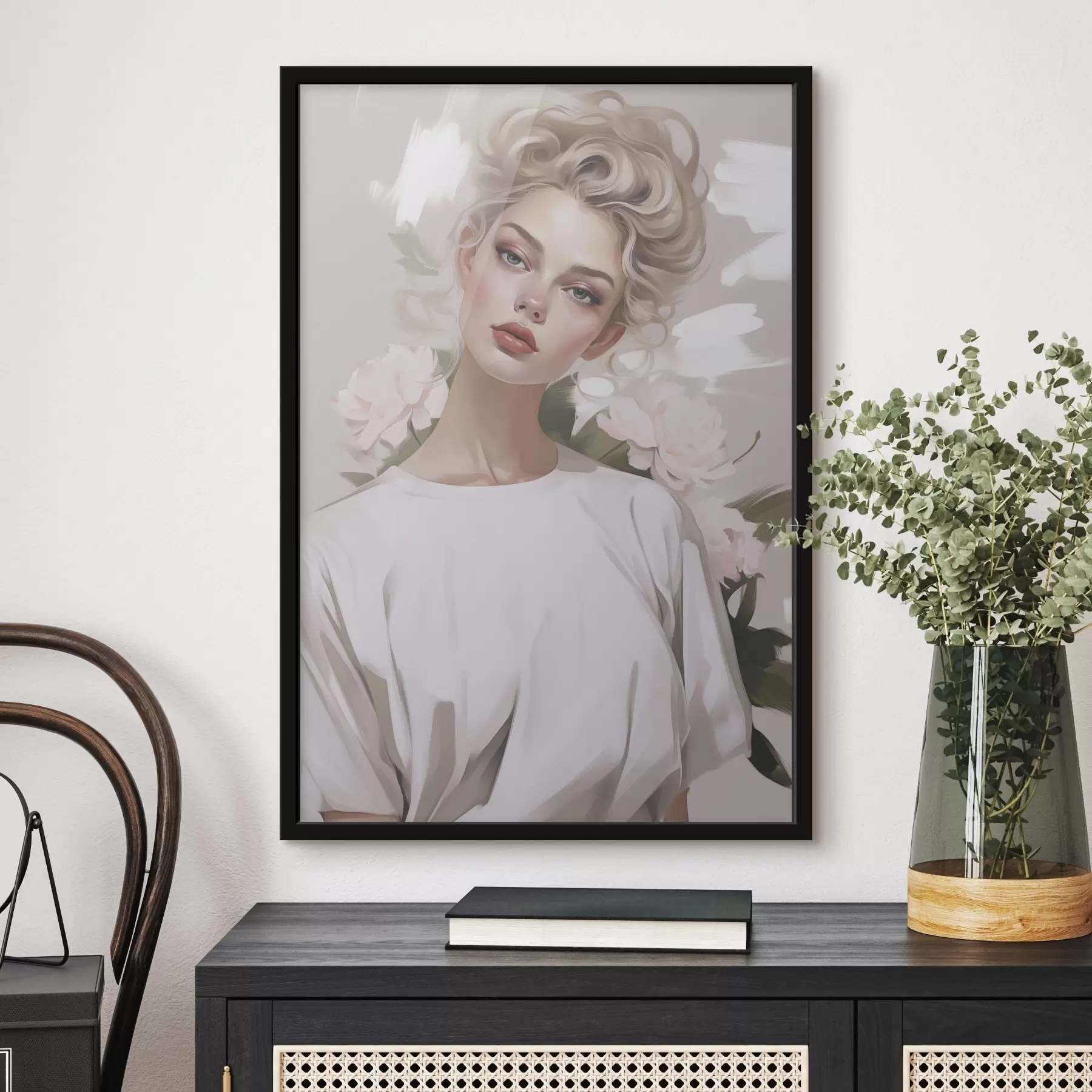 Papier peint Portrait d'une fille en t-shirt f47340