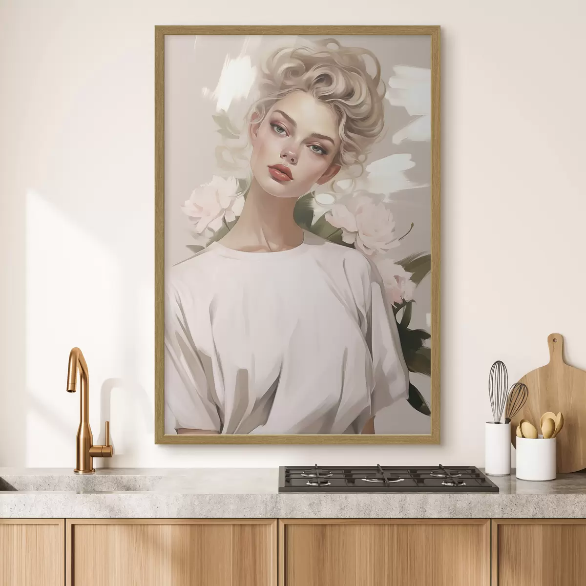 Poster Portrait d'une fille en t-shirt f47340