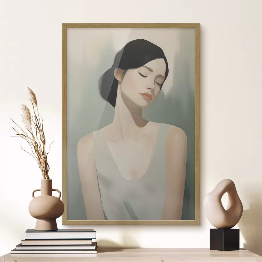 Papier peint Une fille aux yeux fermés f47341