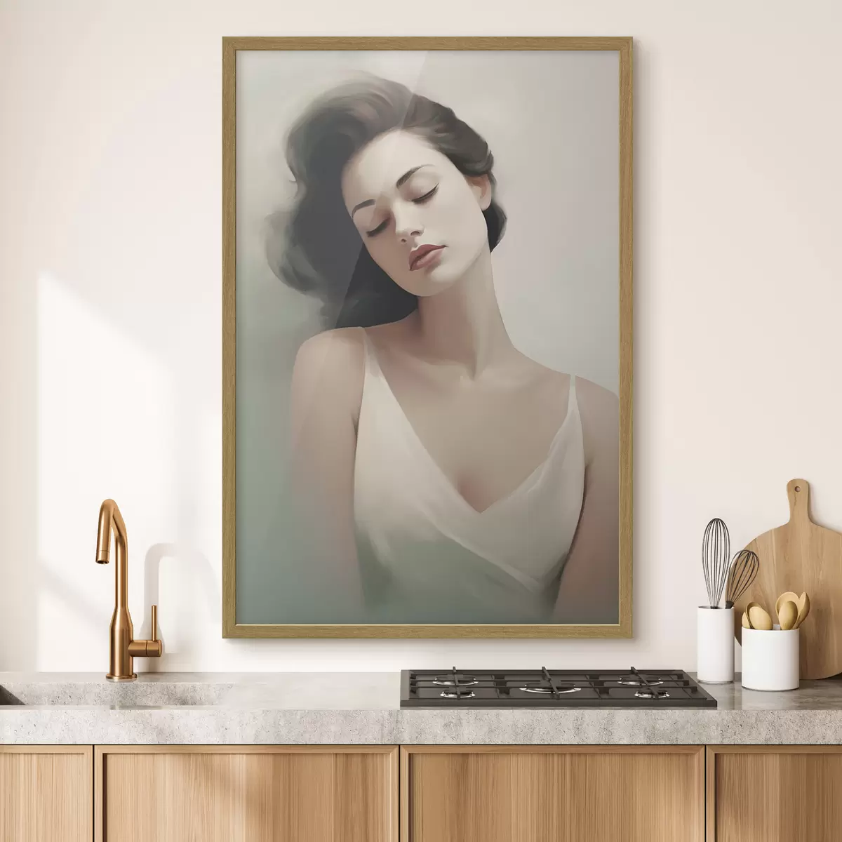Poster Portrait d'une fille aux yeux fermés f47342
