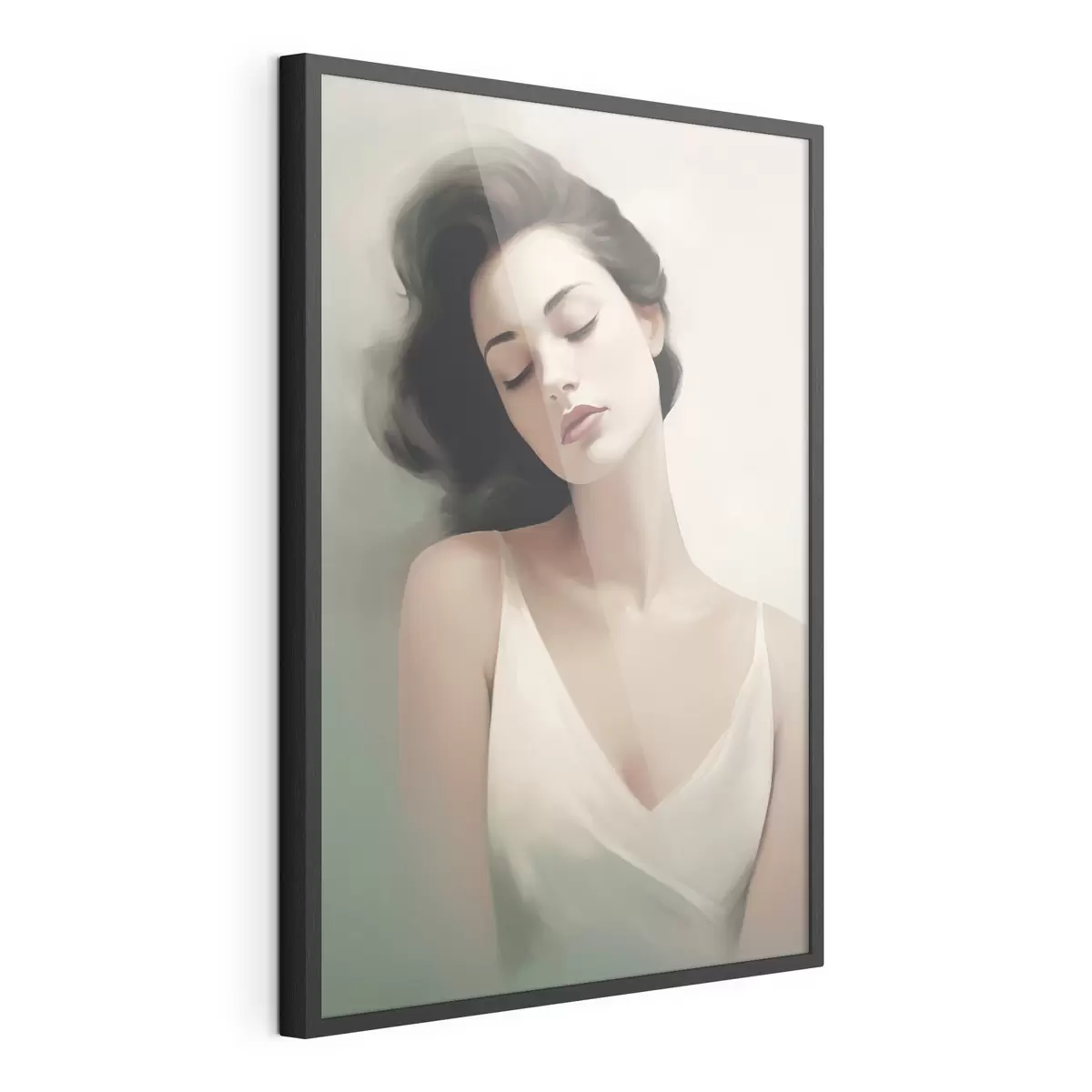 Poster Portrait d'une fille aux yeux fermés f47342