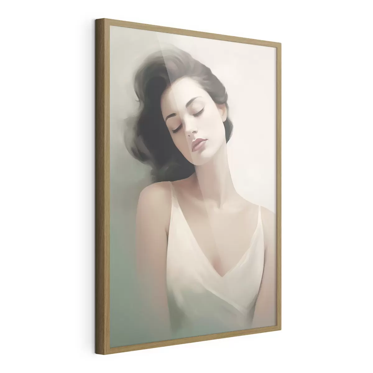 Poster Portrait d'une fille aux yeux fermés f47342