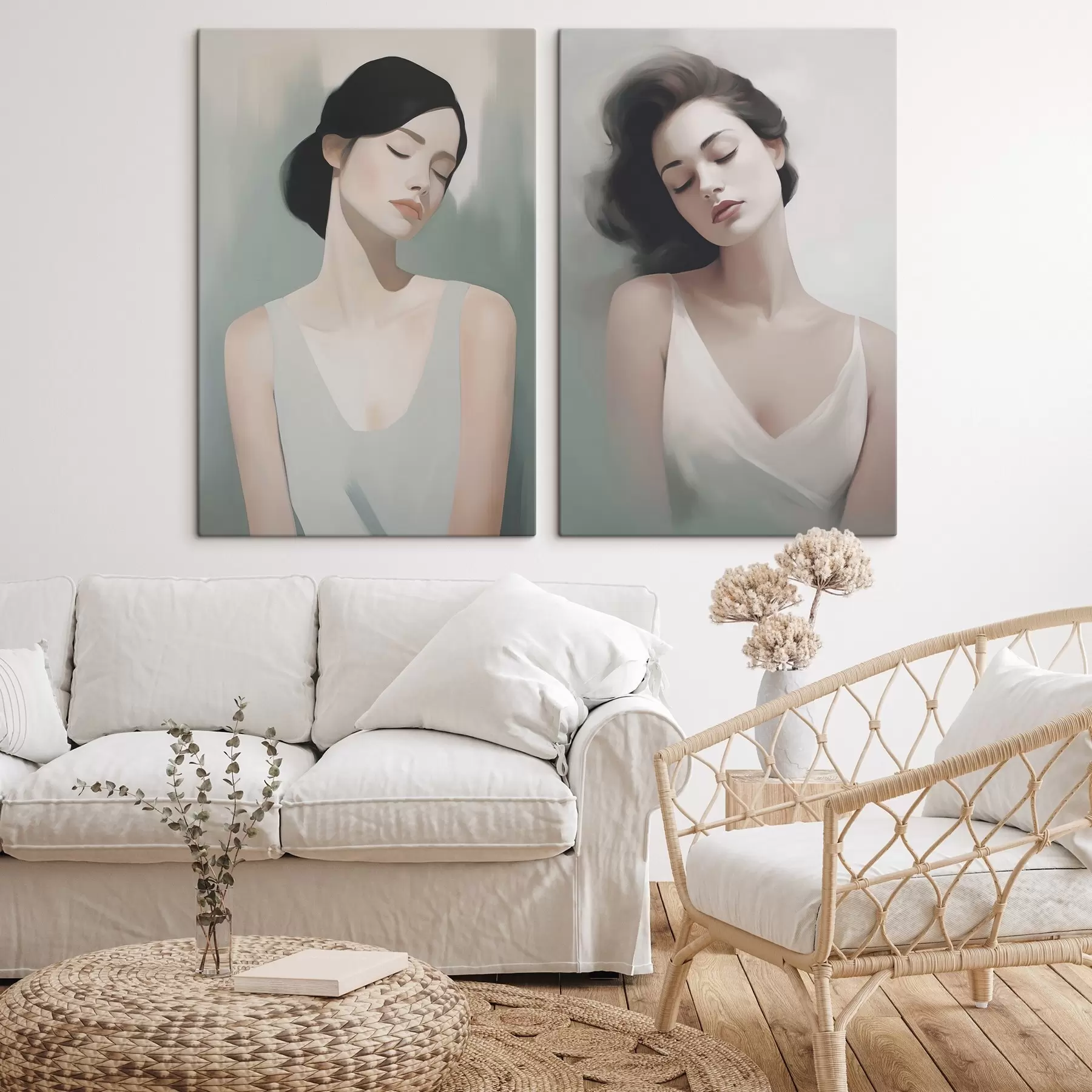 Tableau Une fille aux yeux fermés m01188