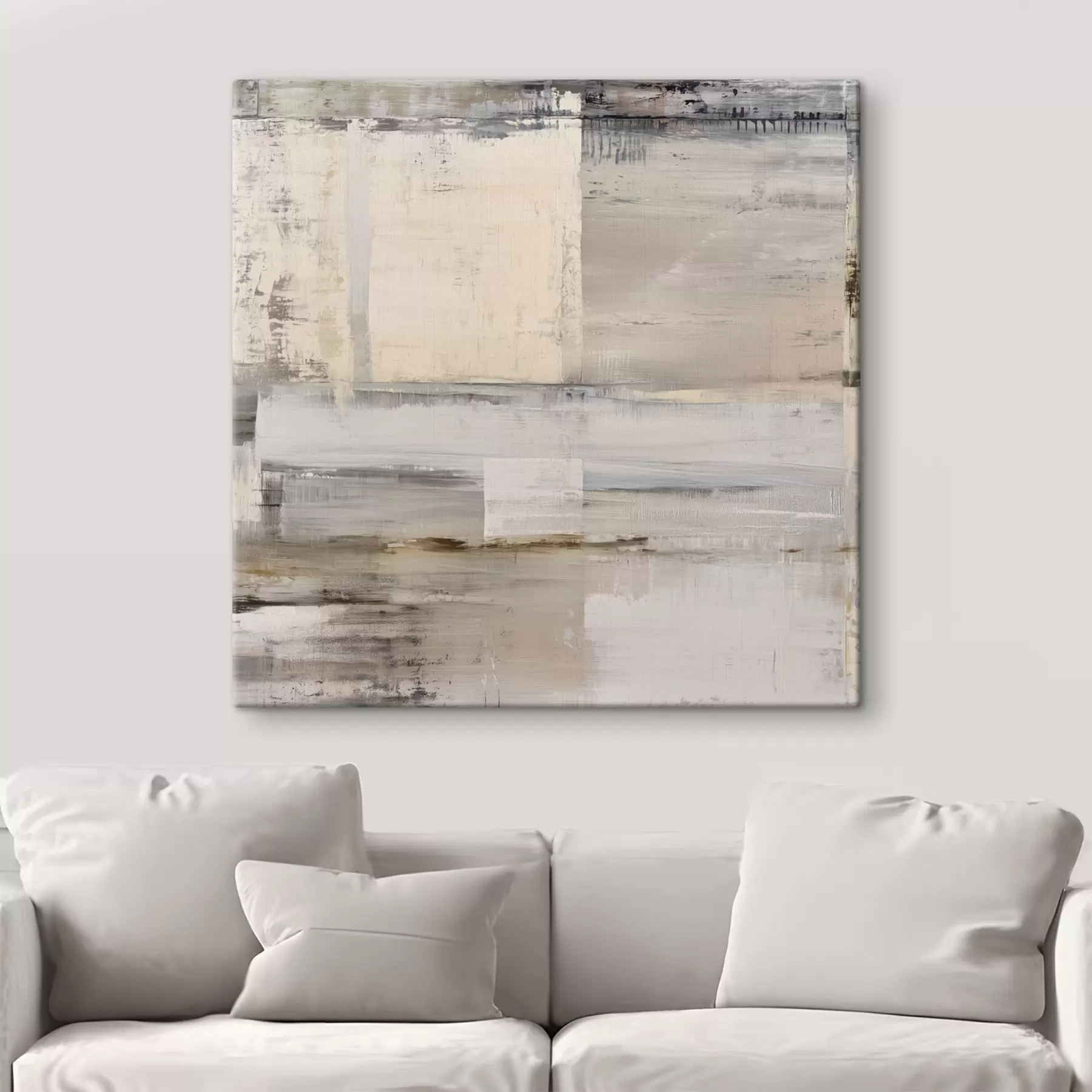 Tableau abstraction contemporaine dans des tons sobres s47121