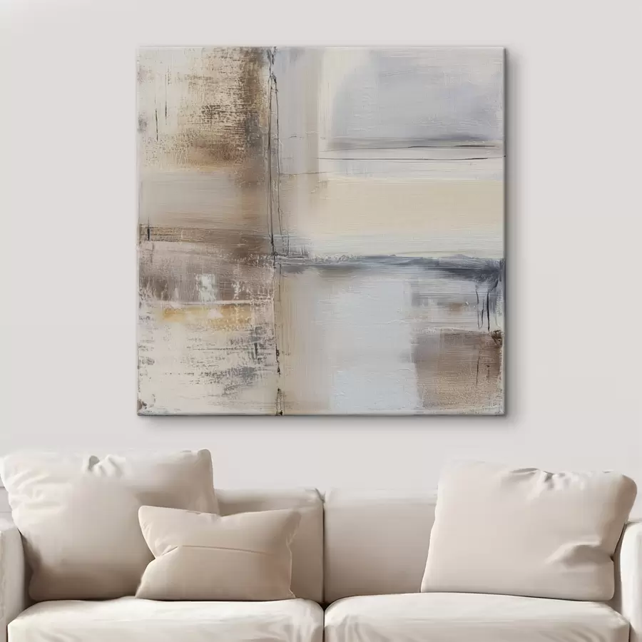 Tableau abstraction contemporaine dans des tons sobres s47122