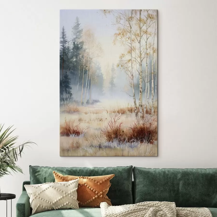 Tableau paysage premières gelées dans la forêt s47130