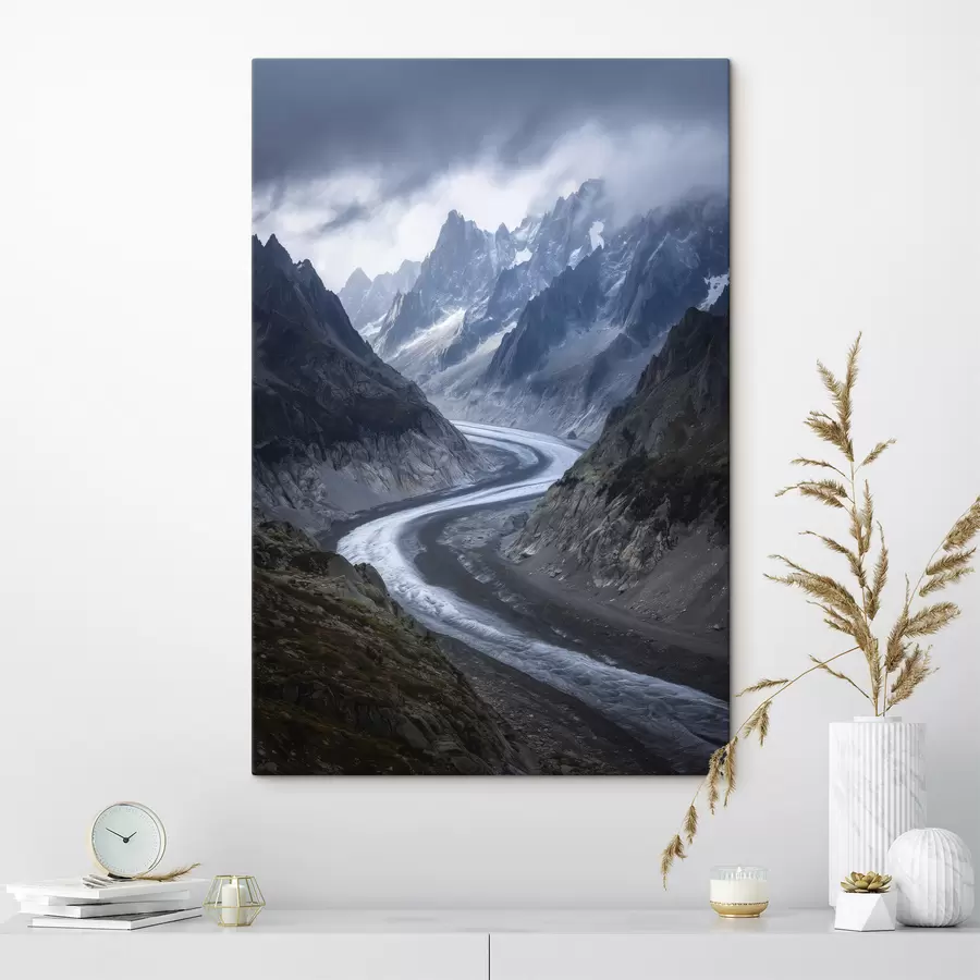 Tableau paysage montagneux avec des nuages s47142